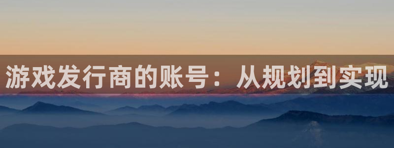 广州新宝GG运动服：游戏发行商的账号：从规划到实现