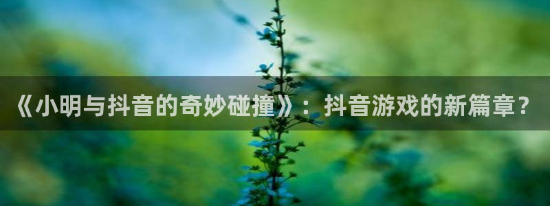 佛山新宝GG电子商务：《小明与抖音的奇妙碰撞》：抖音游戏的新篇章？